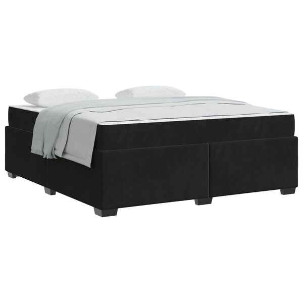 vidaXL Estructura de cama con colchón Negro 180 x 200 cm tela