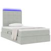 vidaXL Cama con almacenamiento y LED con LED Gris Claro 120 x 190 cm