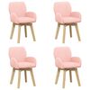 vidaXL Sillas de comedor giratorias 4 uds. Boucl&eacute; Rosa 54 x 58 x 87 cm