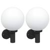 vidaXL Luz de pared exterior 2 pcs Negro 28 x 25 x 38 cm