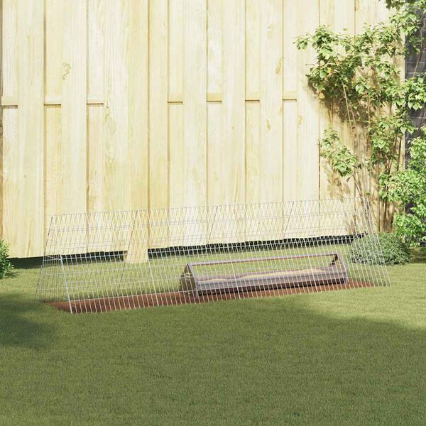 vidaXL Jaula para pollos Plateado 215 x 55 x 55 cm Acero Galvanizado