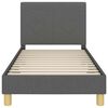 vidaXL Cama para ni&ntilde;os con cabecero Gris oscuro 80 x 160 cm tela