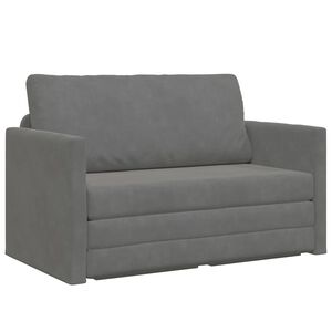 vidaXL Sof&aacute; cama Gris oscuro 124 x 71 x 78 cm Terciopelo