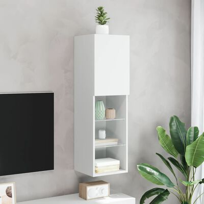 vidaXL Mueble para TV con luces LED blanco 30,5x30x102 cm