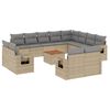 vidaXL Juego de sof&aacute;s jard&iacute;n con cojines beige mezcla 13 pzas rat&aacute;n PE