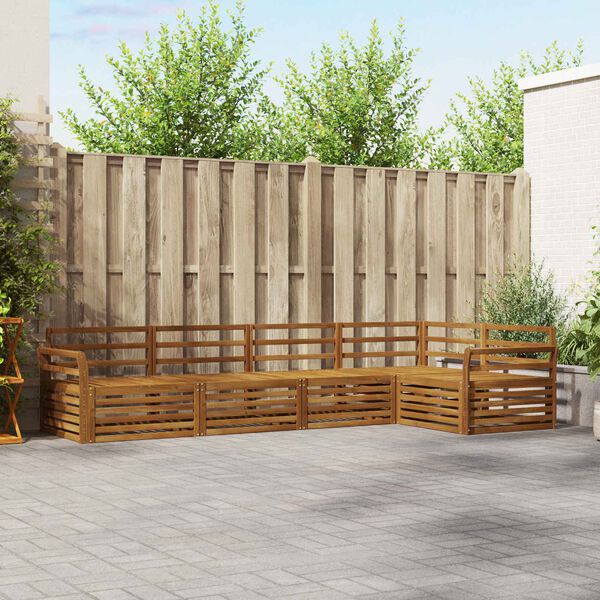 vidaXL Conjunto de sof&aacute;s de exterior 5 pcs Natural