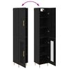 vidaXL Aparador alto 2 pcs Roble Negro Madera de ingenier&iacute;a