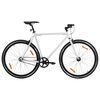 vidaXL Bicicleta de pi&ntilde;&oacute;n fijo blanco y negro 700c 51 cm