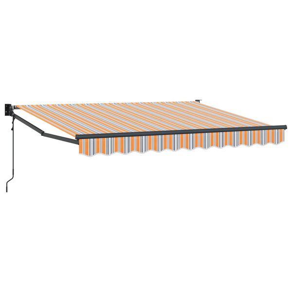 vidaXL Toldo Retr&aacute;ctil El&eacute;ctrico Naranja, Gris y Azul 3,5 x 2 m
