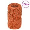 vidaXL Cuerda de barco polipropileno naranja 2 mm 100 m