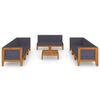 vidaXL Juego muebles de jard&iacute;n y cojines 9 pzas madera maciza acacia
