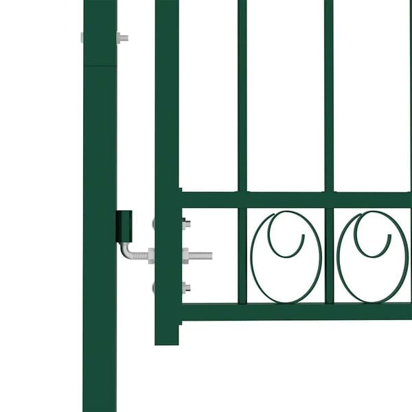 vidaXL Puerta de jard&iacute;n con arco superior acero verde 100x86 cm