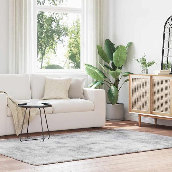 vidaXL Alfombra de pelo largo NAVARRA gris plateado 160x230 cm