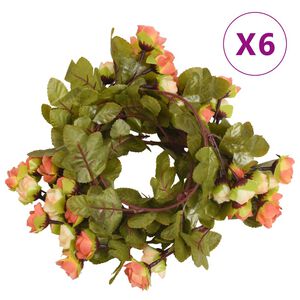 vidaXL Guirnaldas de flores 6 uds rojo atardecer 215 cm