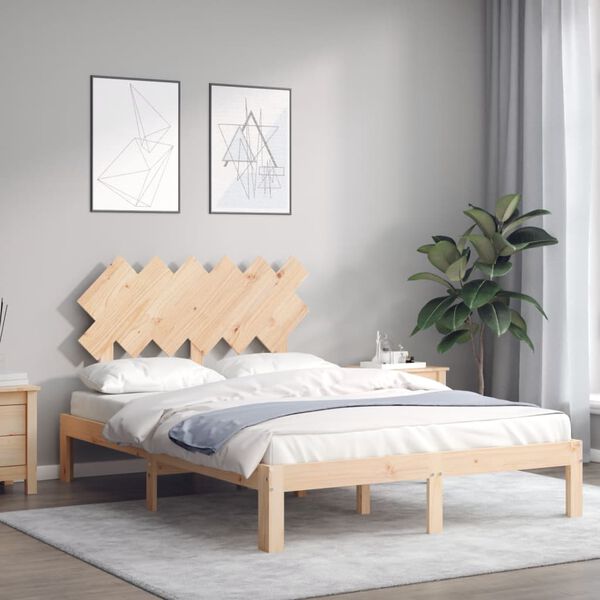 vidaXL Estructura de cama sin colch&oacute;n madera de pino maciza 120x200 cm