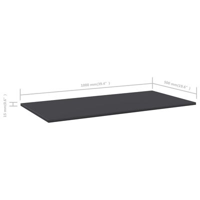 vidaXL Estantes para estantería 4 uds contrachapada gris 100x50x1,5 cm
