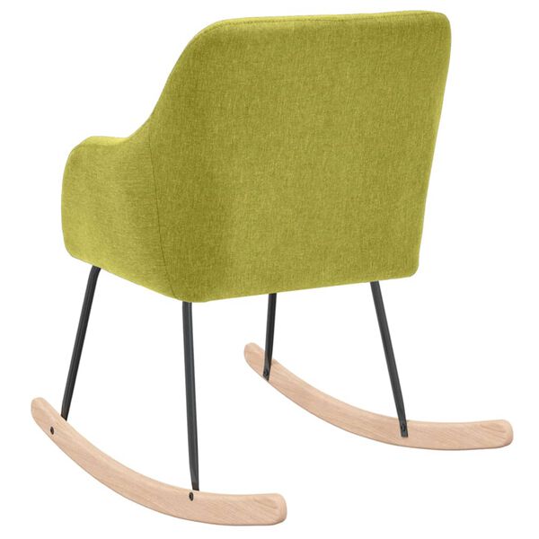 vidaXL Silla mecedora de tela verde