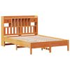 vidaXL Cama con estanter&iacute;a sin colch&oacute;n madera maciza marr&oacute;n 140x190 cm