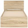 vidaXL Estructura cama con cabecero sin colch&oacute;n roble Sonoma 90x200 cm