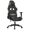 vidaXL Silla gaming con reposapi&eacute;s tela negro y gris taupe