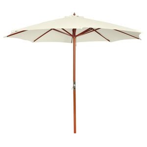 vidaXL Sombrilla blanca arena 300x258 cm