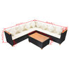 vidaXL Set muebles de jardín 5 piezas y cojines ratán sintético negro