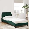 vidaXL Cama con colch&oacute;n Dover terciopelo verde oscuro 90x190 cm