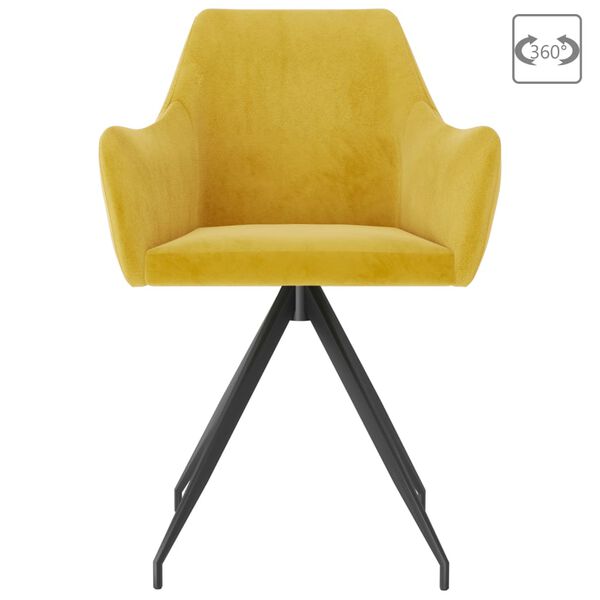 vidaXL Sillas de comedor 2 unidades terciopelo amarillo