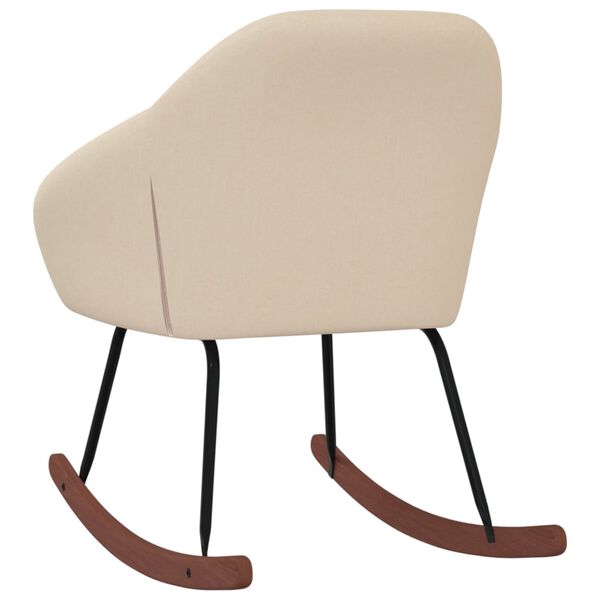 vidaXL Silla mecedora de tela color crema