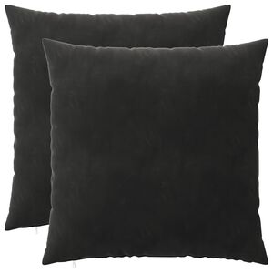 vidaXL Coj&iacute;n con almohada HEERLEN 2 uds. Negro Terciopelo