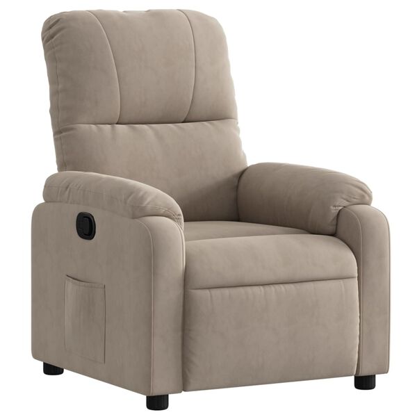 vidaXL Sillón reclinable tela de microfibra gris taupe