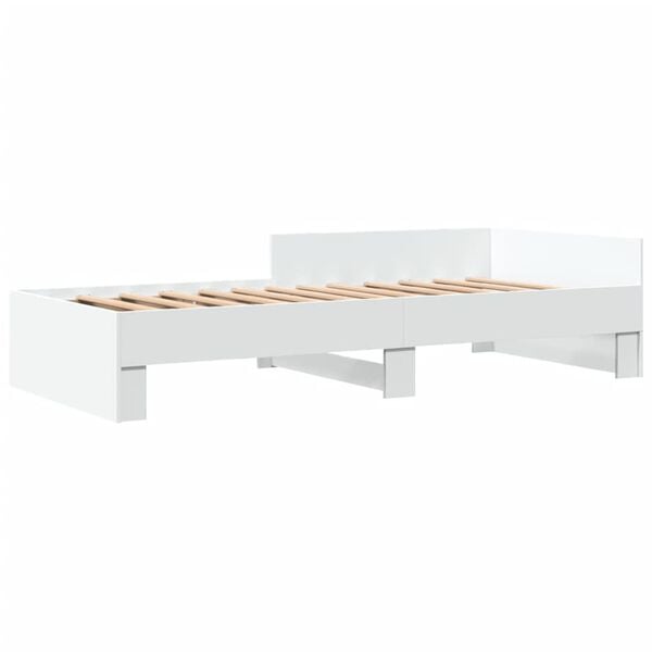 vidaXL Estructura de cama madera de ingenier&iacute;a blanca 75x190 cm