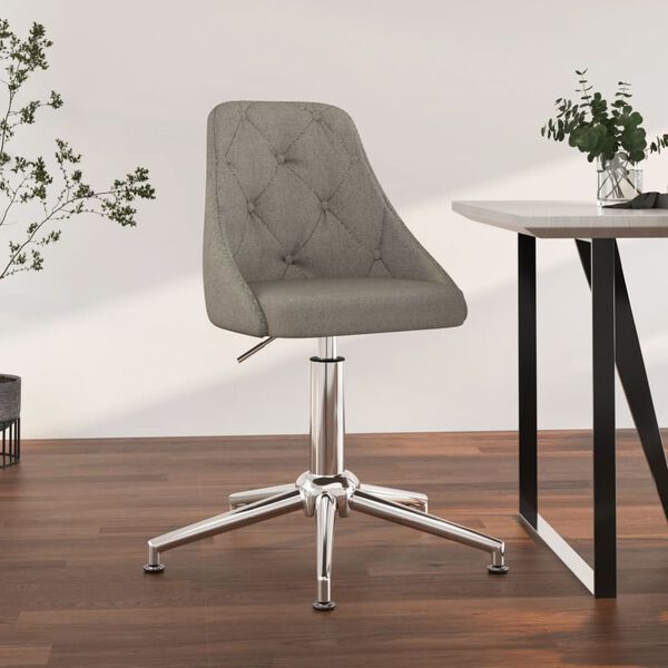 vidaXL Silla de oficina giratoria tela gris oscuro