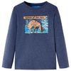 Camiseta infantil de manga larga azul oscuro melange 116