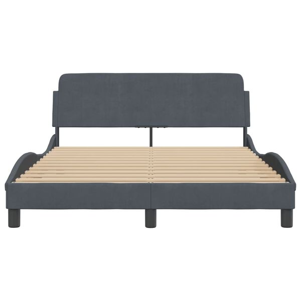vidaXL Estructura de cama Dover terciopelo gris oscuro 120x200cm