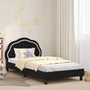 vidaXL Cama para ni&ntilde;os con cabecero Negro 90 x 190 cm Terciopelo