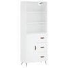 vidaXL Aparador alto madera contrachapada blanco 69,5x34x180 cm