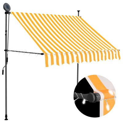 vidaXL Toldo manual retráctil con LED blanco y naranja 100 cm