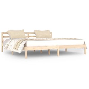vidaXL Estructura de cama sin colch&oacute;n madera maciza de pino 200x200 cm