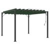 vidaXL Gazebo con techo ajustable 3 x 3 x 2,14 m Verde Tela y Aluminio