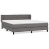 vidaXL Cama box spring con colch&oacute;n cuero sint&eacute;tico gris 180x200 cm