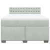vidaXL Cama box spring con colch&oacute;n terciopelo gris claro 160x200 cm
