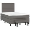 vidaXL Cama box spring con colch&oacute;n cuero sint&eacute;tico gris 120x190 cm