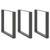 vidaXL Patas para mesa de comedor en forma de U (3 unidades), antracita, 90 x (72-73) cm, acero