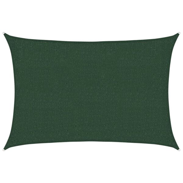 vidaXL Toldo de vela verde oscuro HDPE 160 g/m&sup2; 2x3 m