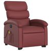 vidaXL Sill&oacute;n de masaje elevable el&eacute;ctrico cuero artificial rojo tinto