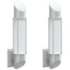 vidaXL Apliques de exterior 2 unidades acero inoxidable plateado