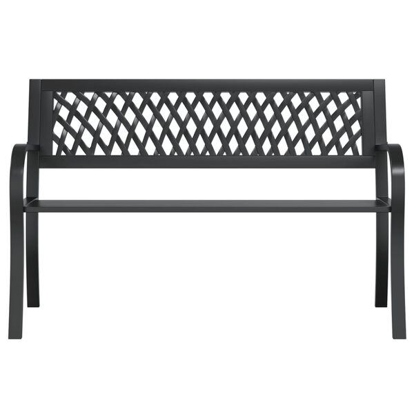vidaXL Banco de jard&iacute;n acero negro 120 cm