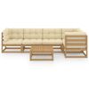 vidaXL Muebles de jard&iacute;n 6 piezas con cojines de madera de pino maciza