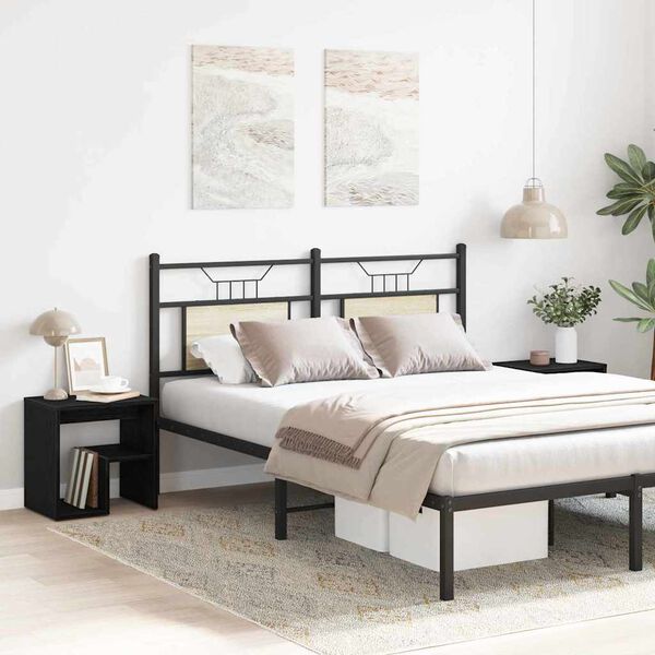 vidaXL Armario de Noche 2 pcs Roble Negro 40 x 30 x 40 cm